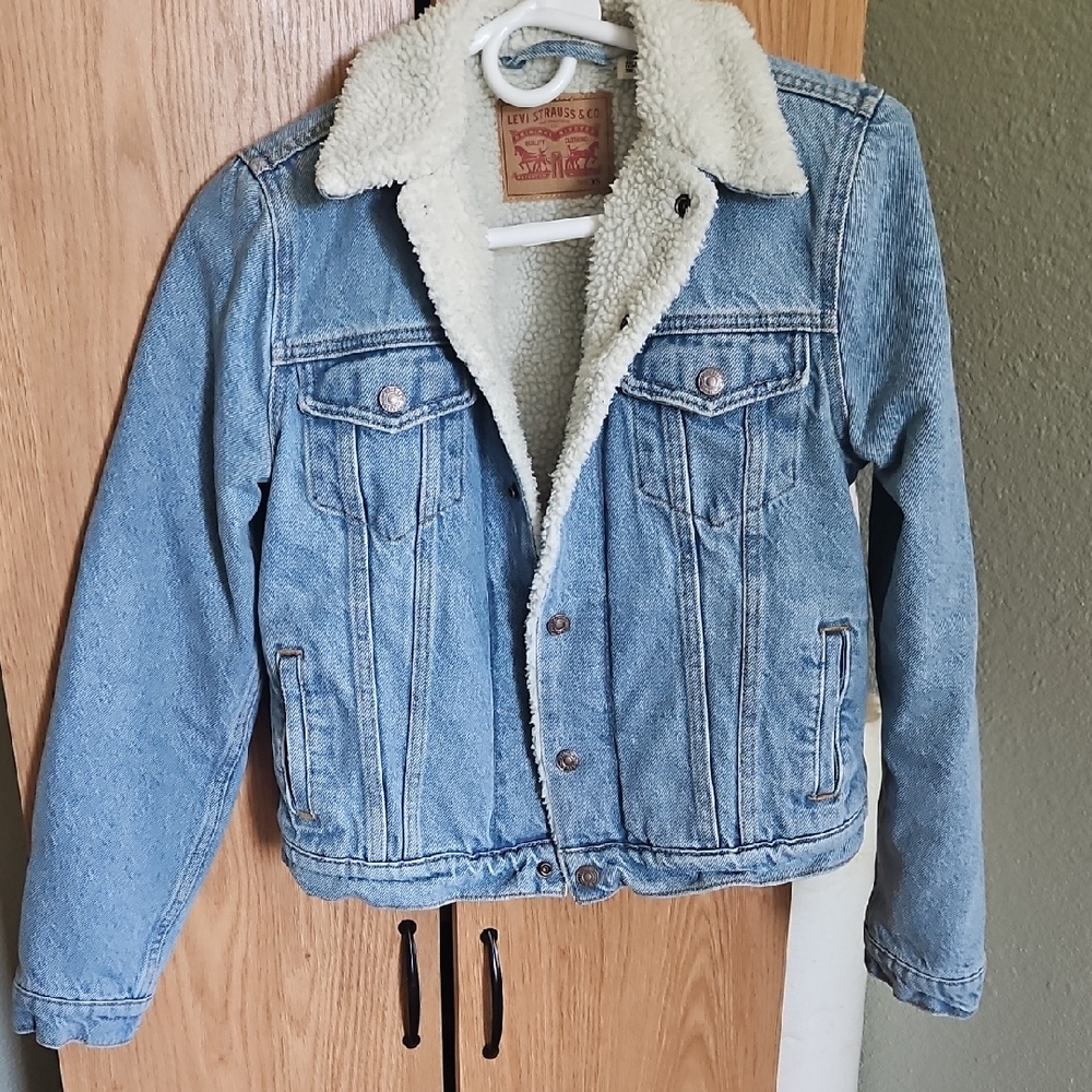Levi's Blue XS Denim Sherpa Jacket